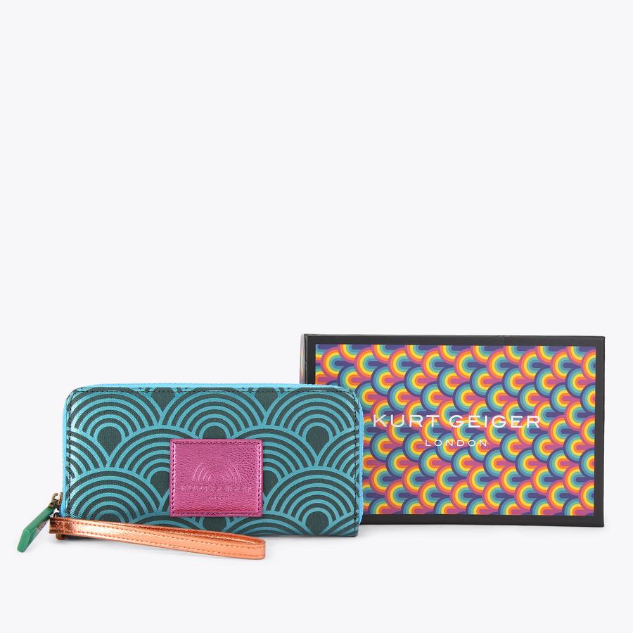 SOUTHBANK ZIP AROUND W Green Rainbow Zip Around Wallet by KURT