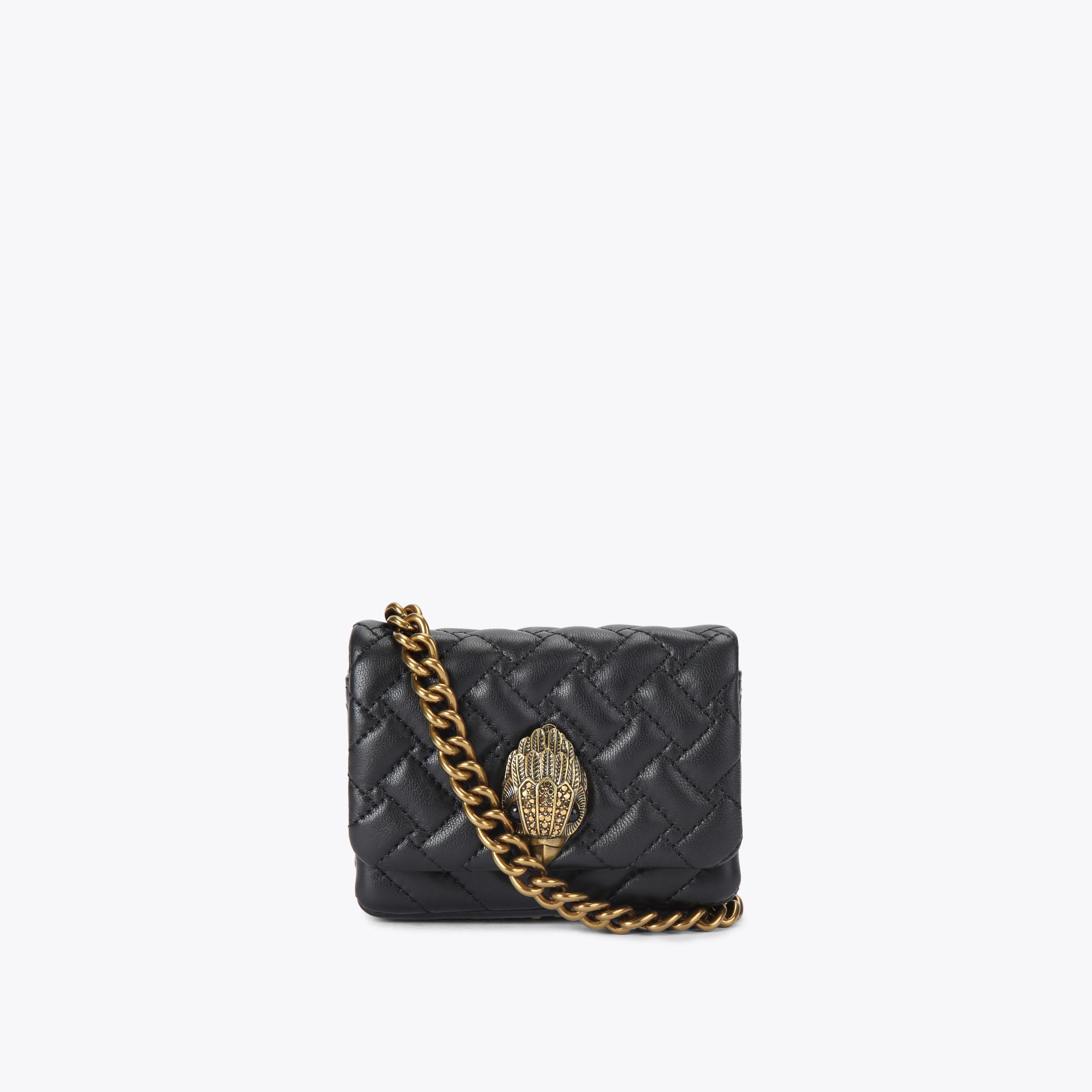 NANO KENSINGTON KURT Black Leather Nano Cross Body Bag by KURT