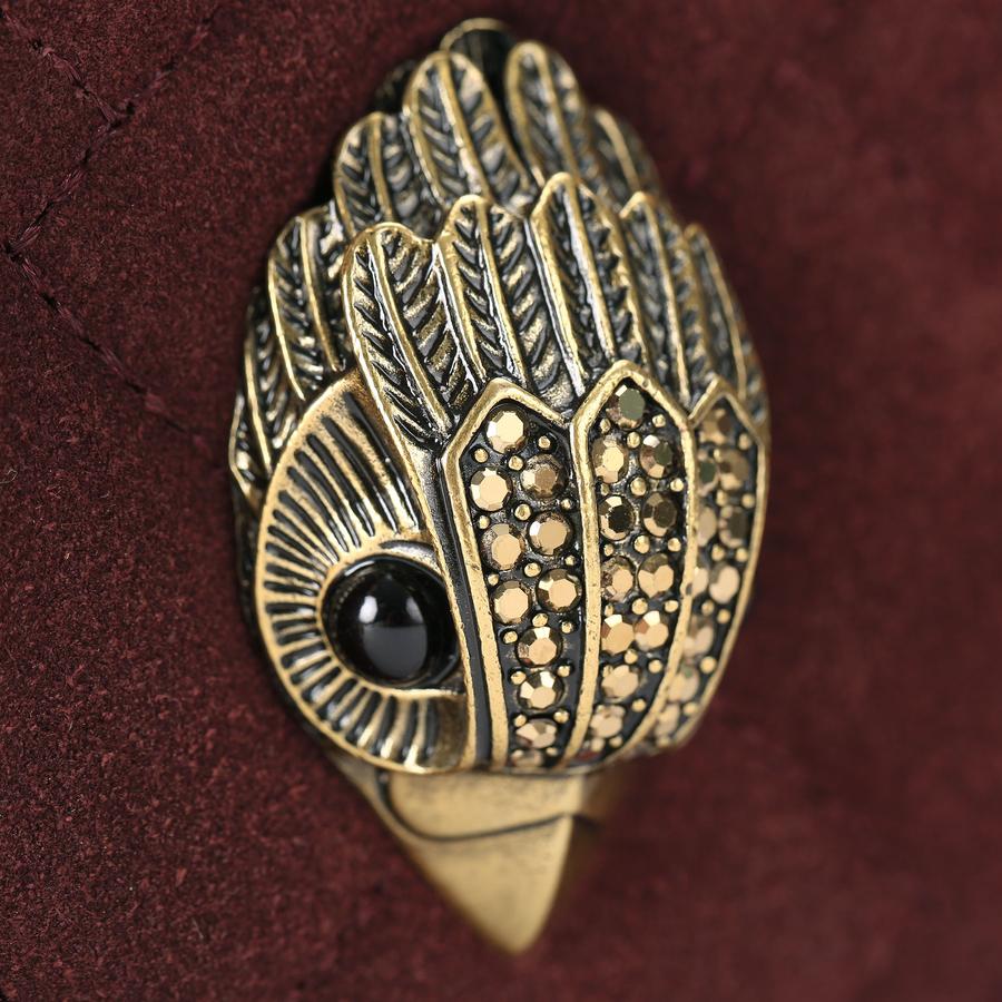 KENSINGTON SM HOBO GEMS Wine Suede Shoulder Bag by KURT GEIGER LONDON