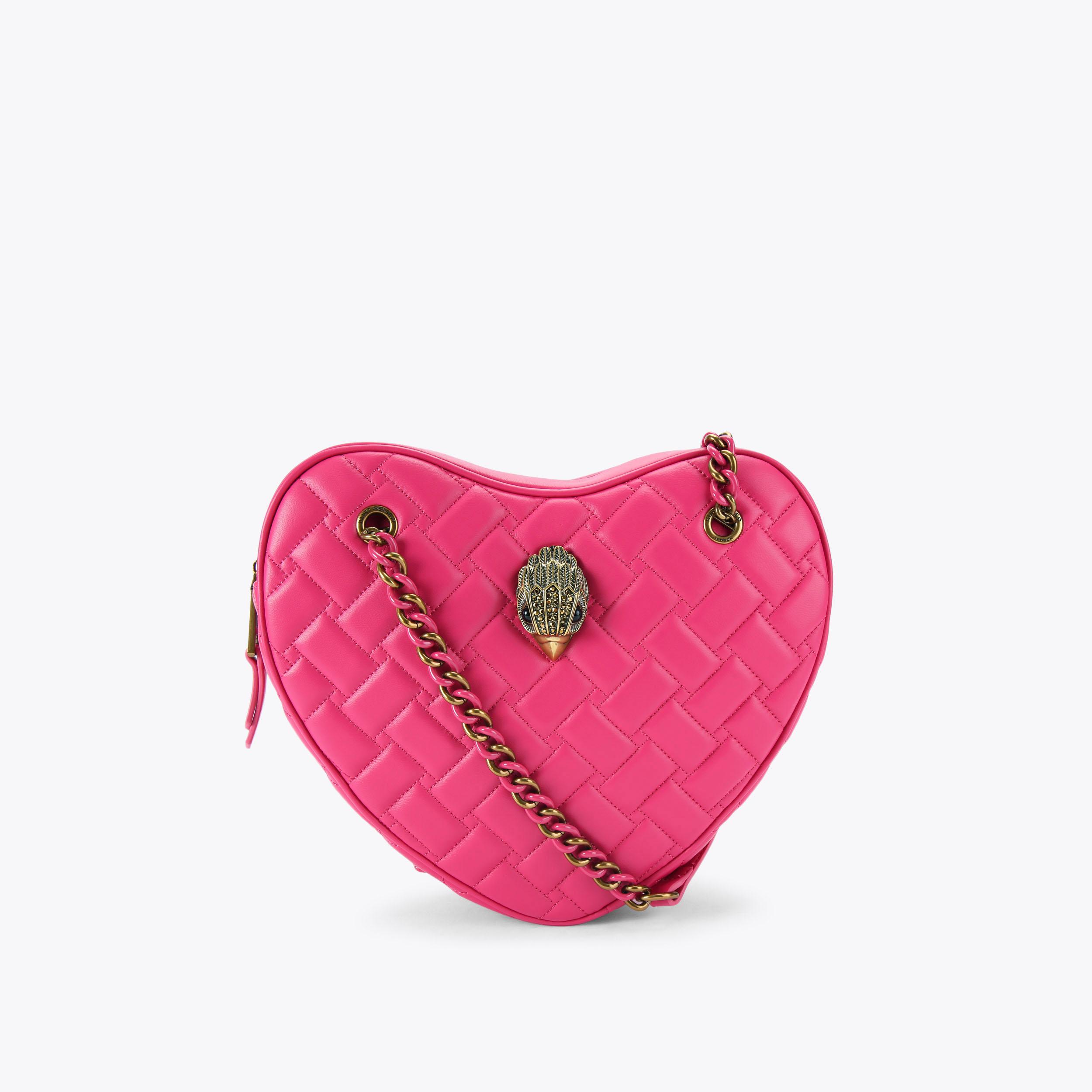 KENSINGTON HEART BAG Fuchsia Heart Shoulder Purse by KURT GEIGER