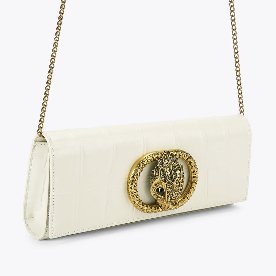 CHELSEA LONG CLUTCH Bone Croc Embossed Clutch Bag by KURT GEIGER