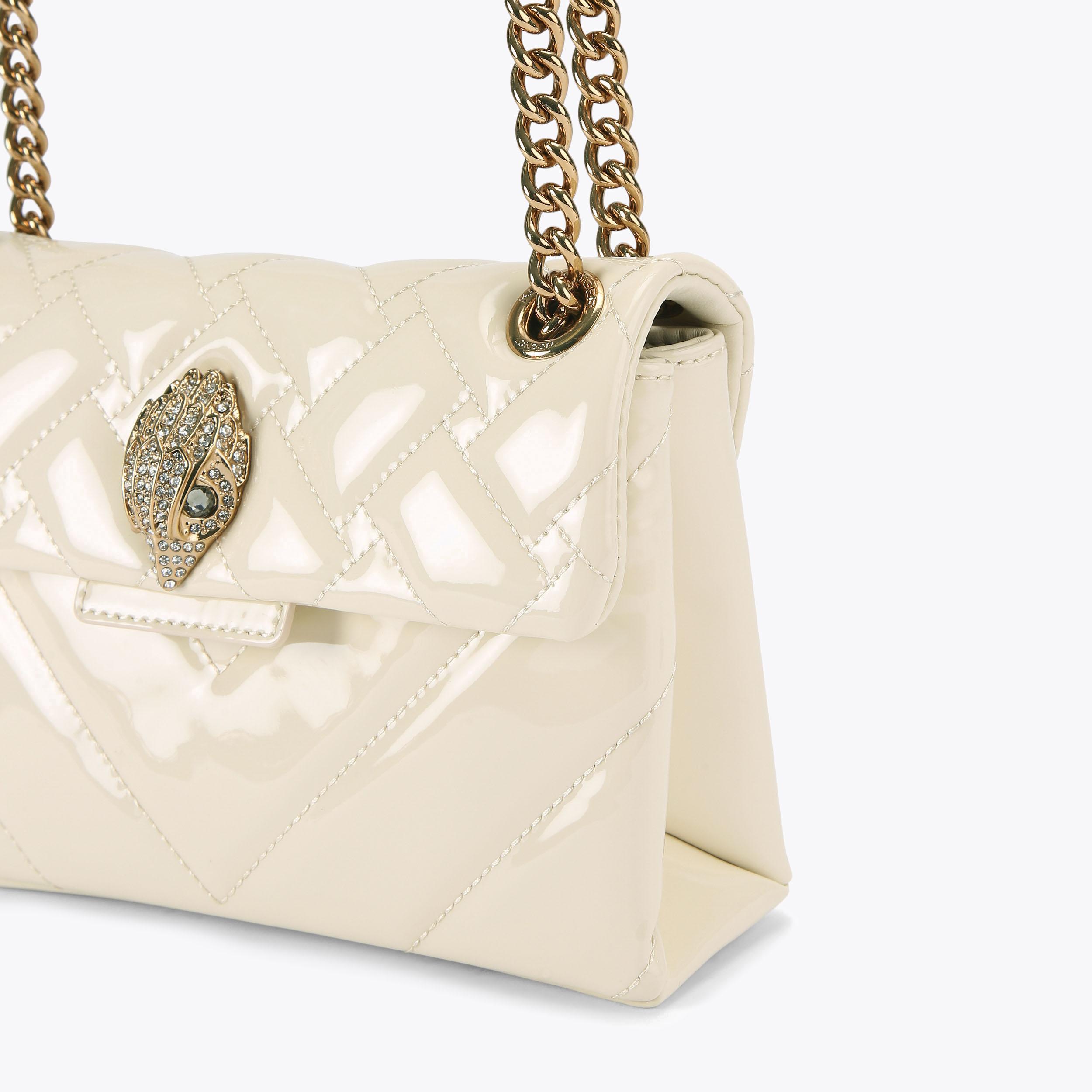 LEATHER MINI KENSINGTON Patent Cream Leather Kensington Bag by