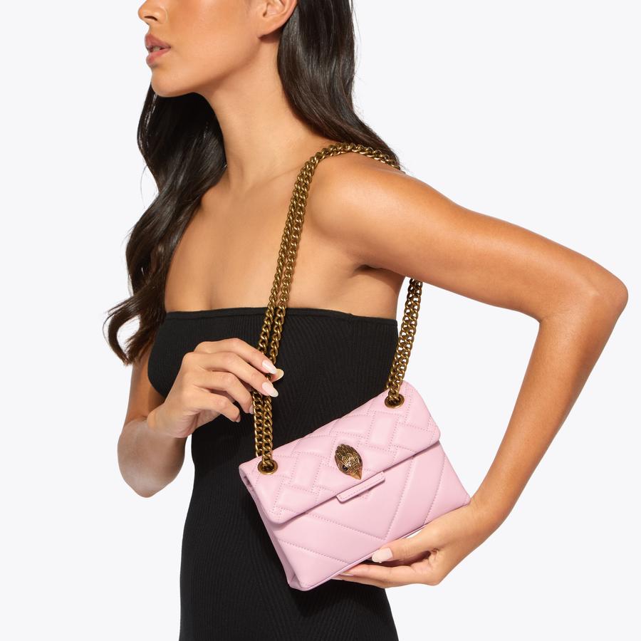LEATHER MINI KENSINGTON Baby Pink Cross Body Mini Bag by Kurt