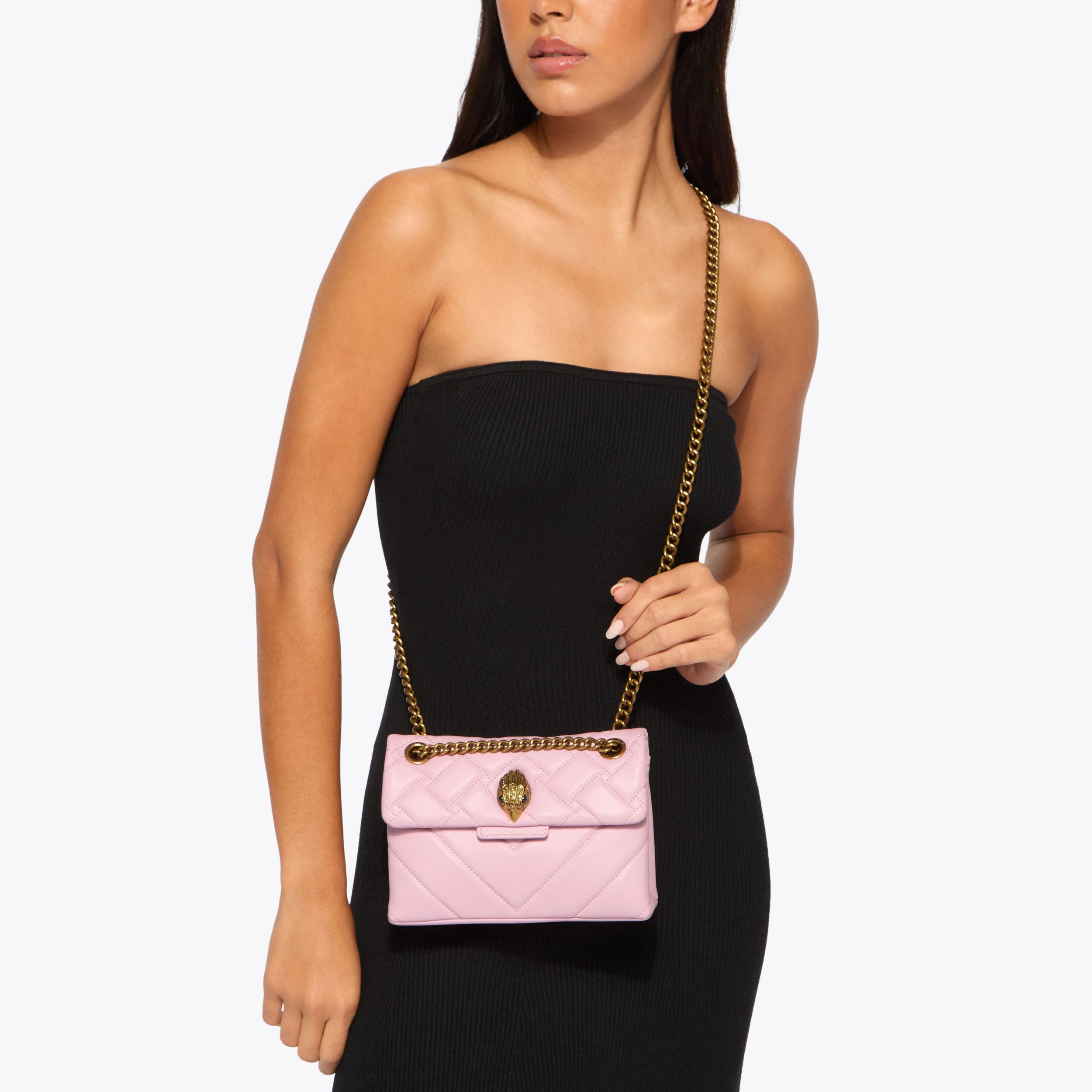 LEATHER MINI KENSINGTON Baby Pink Cross Body Mini Bag by Kurt
