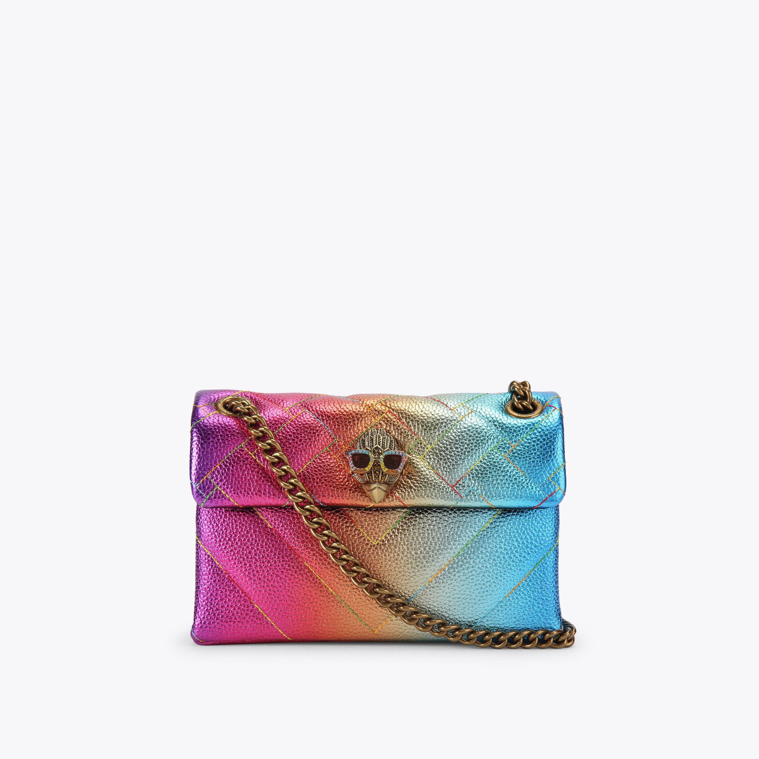MINI KENSINGTON GEMS Black Croc Print Cross Body Purse by KURT
