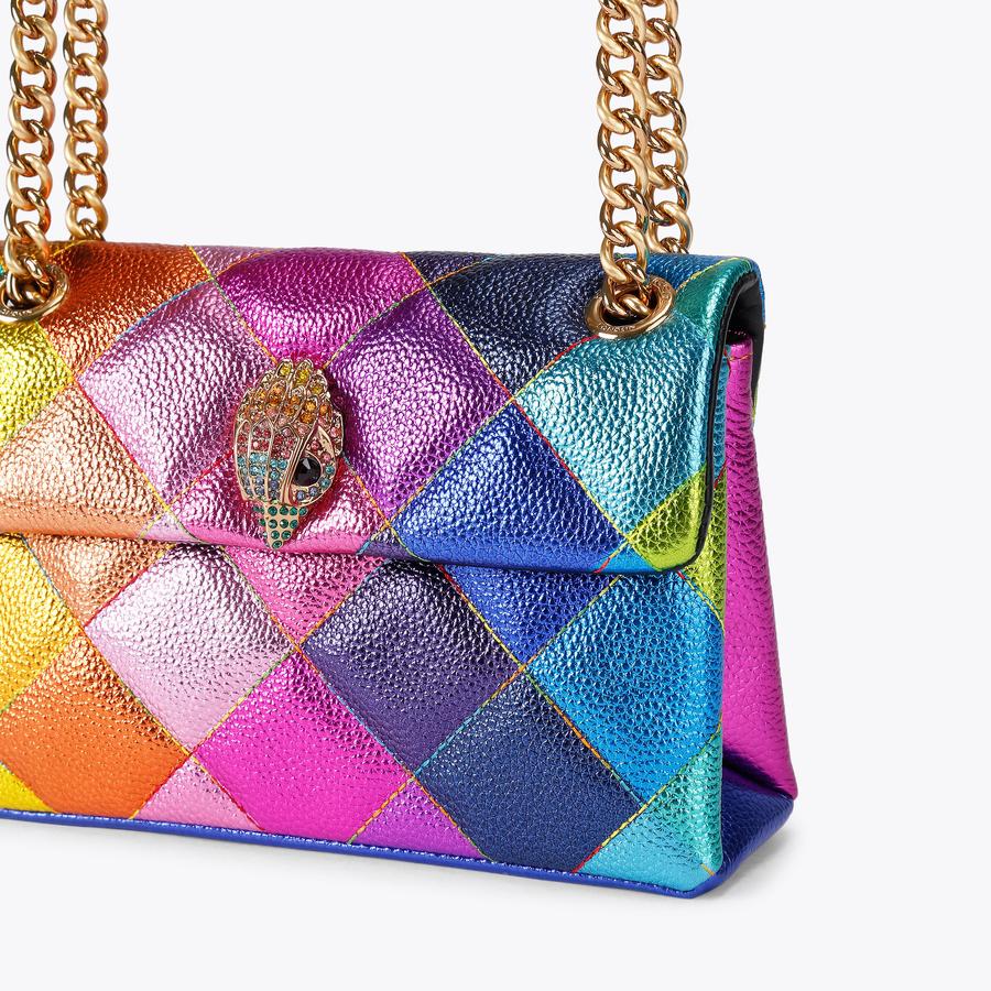 PUSH レッド シルバー MINI KENSINGTON P Diamond Grained Cross Body Purse by KURT