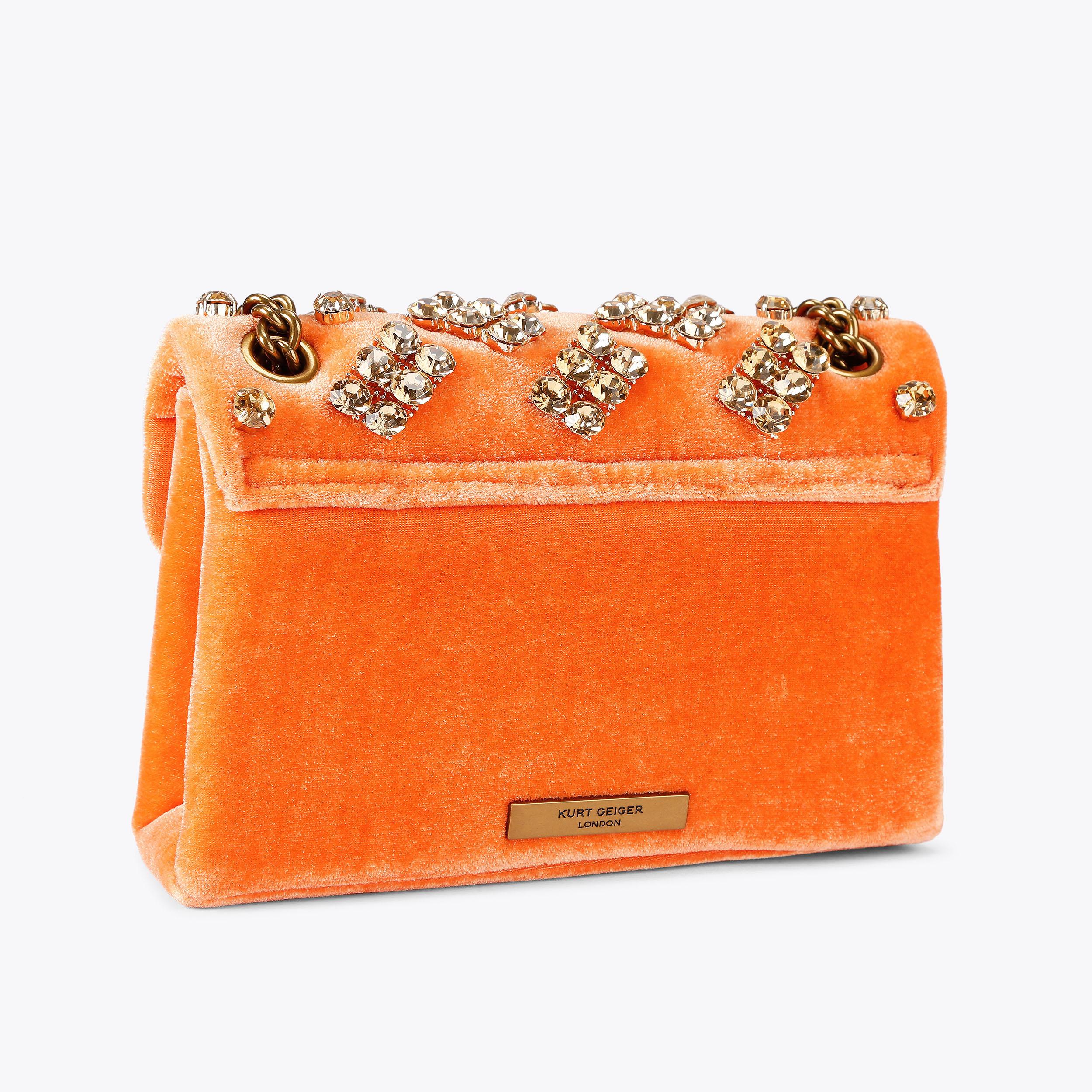 Kurt Geiger Velvet Jewelry Boxes in Orange and Blue velvet-mini-kensington-black-  main image 2