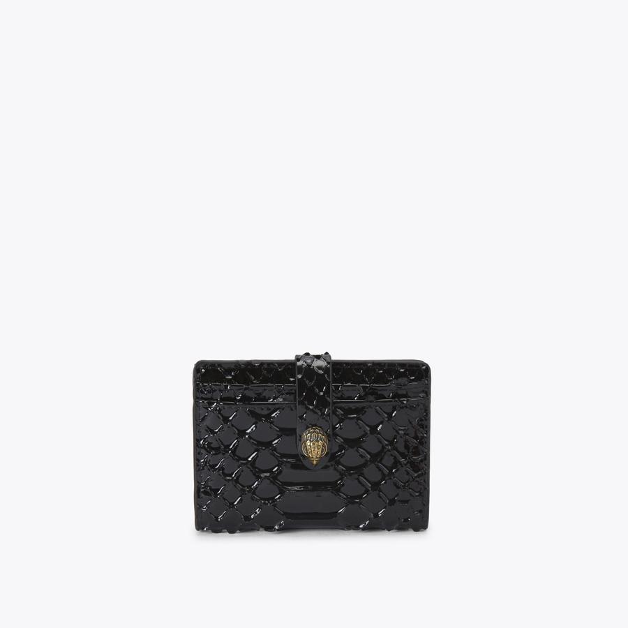 MULTI CARD KENSINGTON Black Leather Snake embossed Purse by KURT