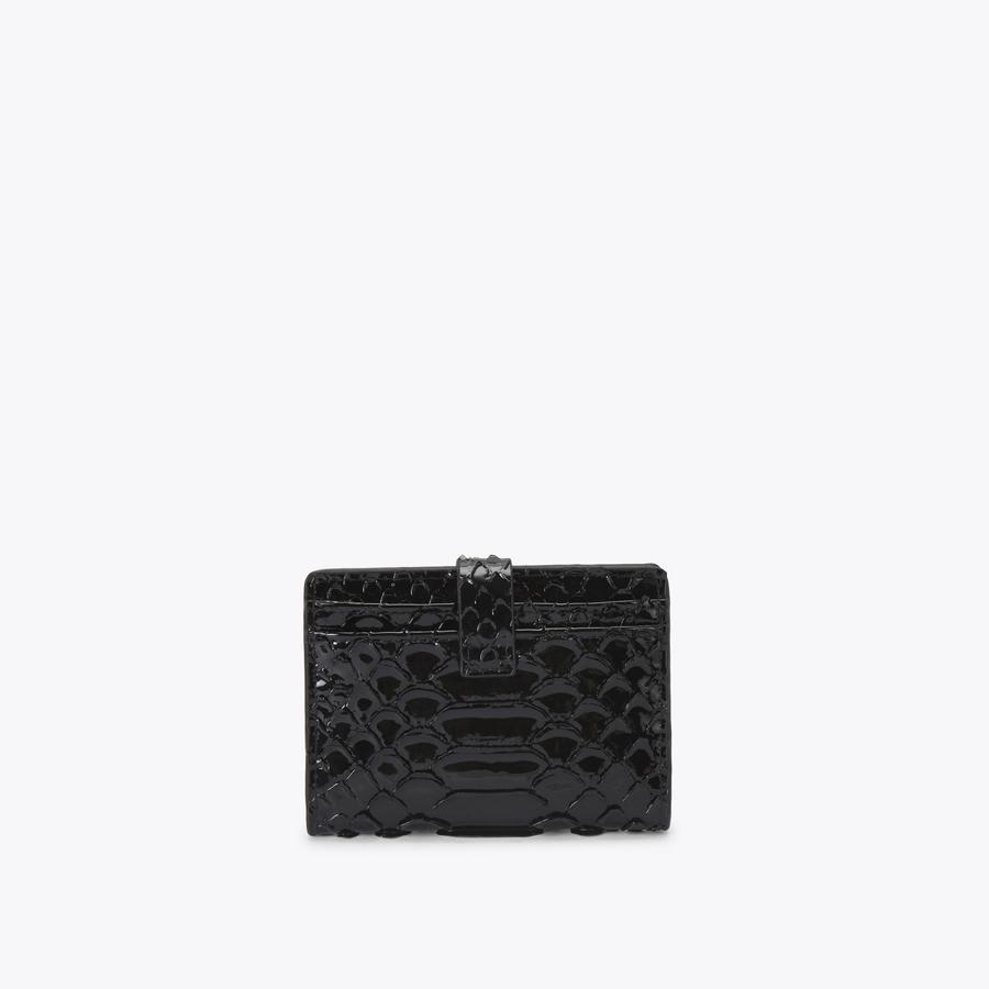 MULTI CARD KENSINGTON Black Leather Snake embossed Purse by KURT