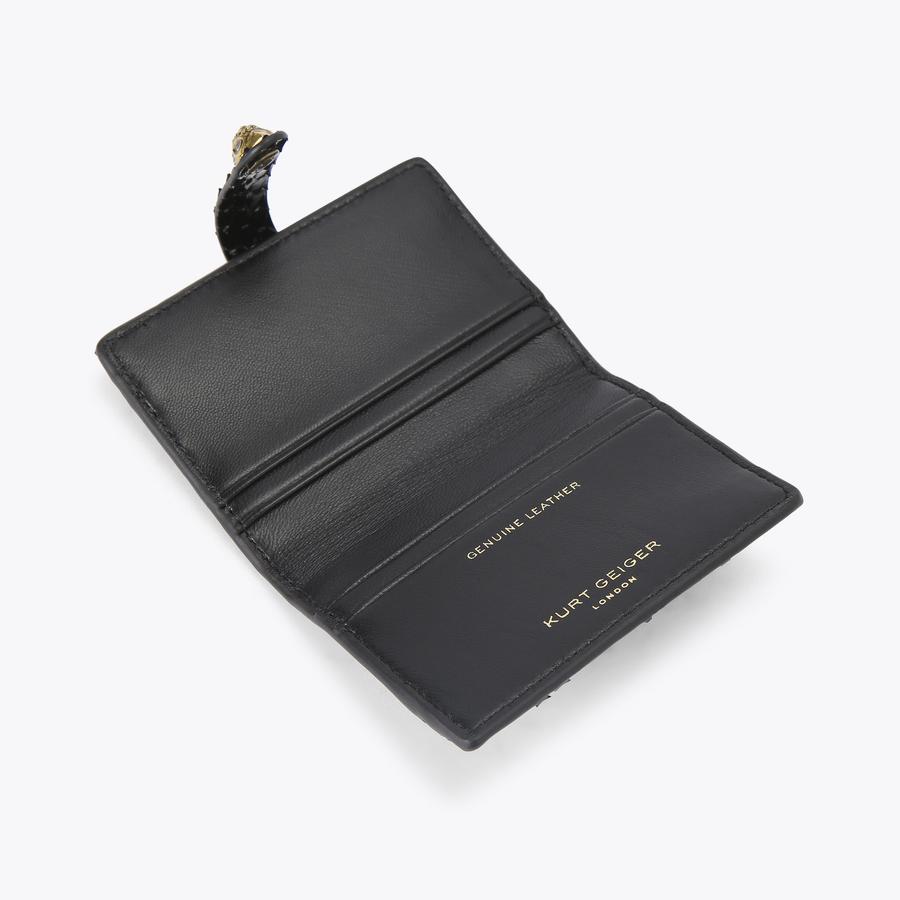 MULTI CARD KENSINGTON Black Leather Snake embossed Purse by KURT