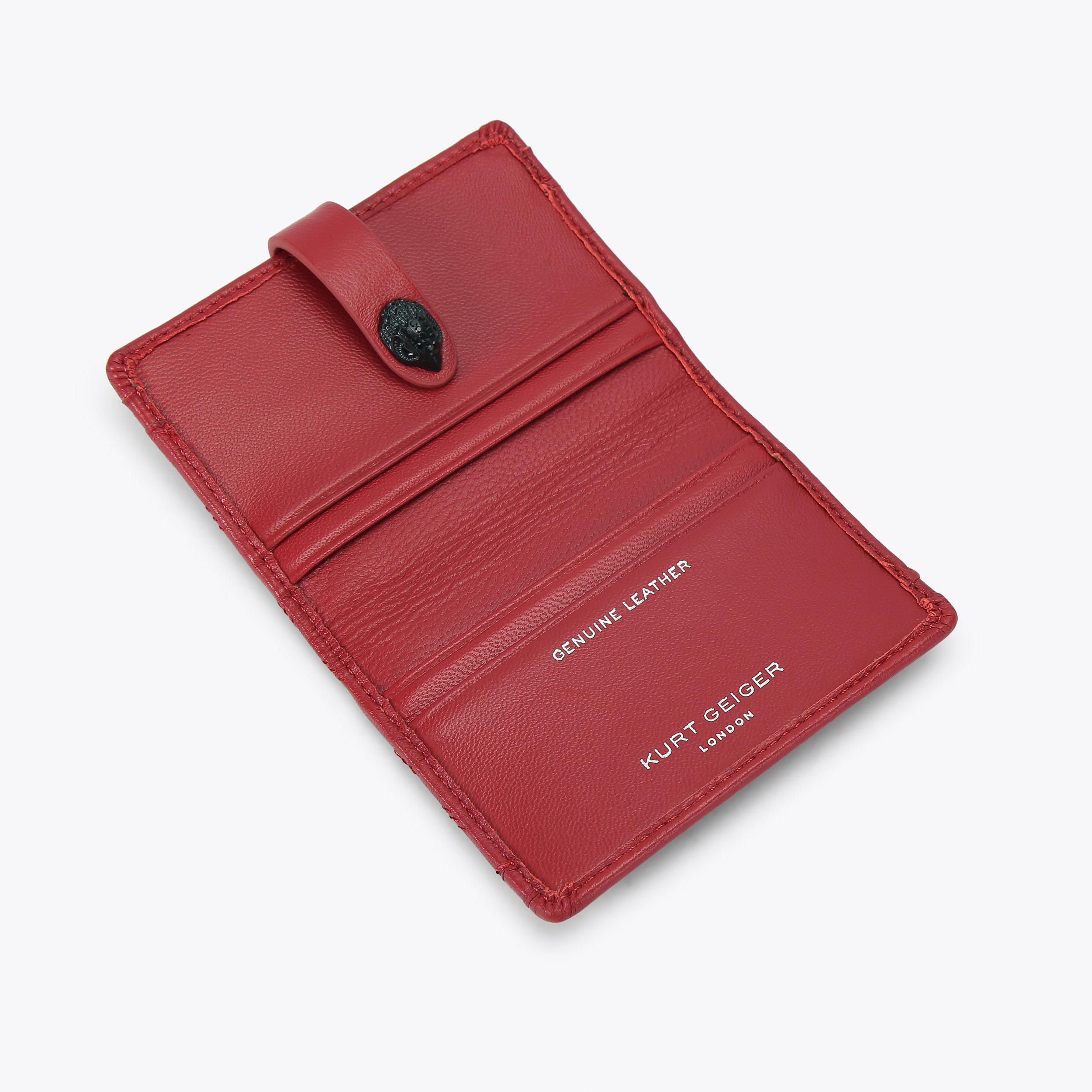 MULTI CARD KENSINGTON Red Leather Card Holder by KURT GEIGER LONDON