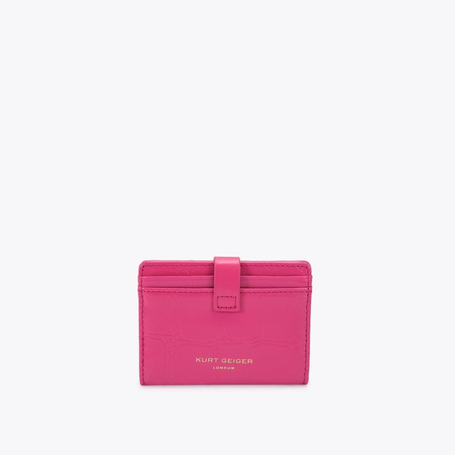 ★りー★GPSケース カラフルストライプ / 合皮ピンク MULTI CARD KENSINGTON Bright Pink Croc Embossed Leather Card