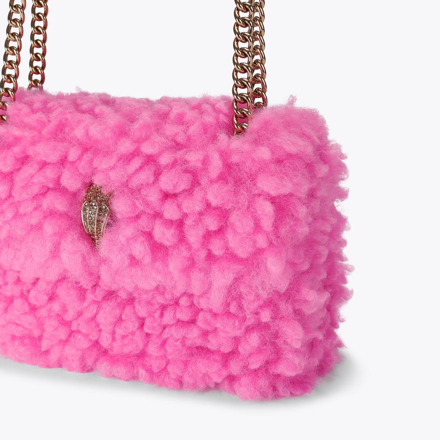 thevirgins バッグ　ピンク　ファー　ミニ MINI KENSINGTON F FUR Fuchsia Faux Fur Bag by Kurt Geiger London