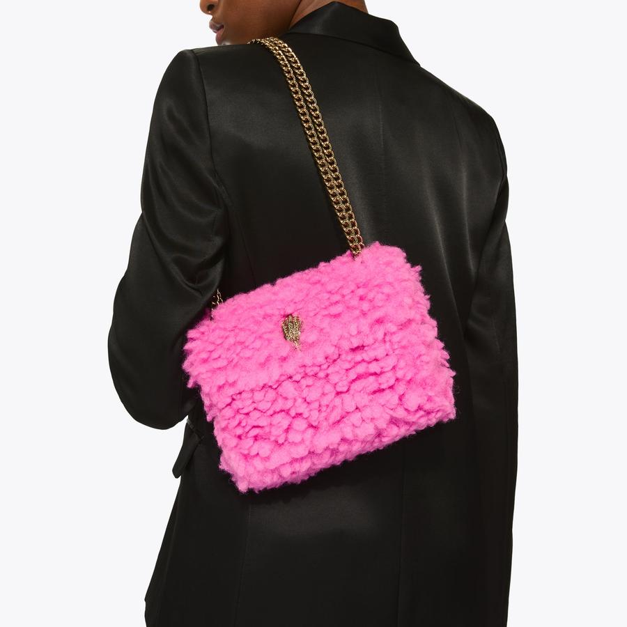 thevirgins バッグ　ピンク　ファー　ミニ MINI KENSINGTON F FUR Fuchsia Faux Fur Bag by Kurt Geiger London