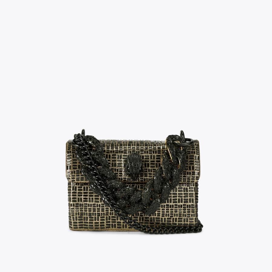 MINI KENSINGTON CHAIN Black Crystal Cross Body Bag by KURT GEIGER