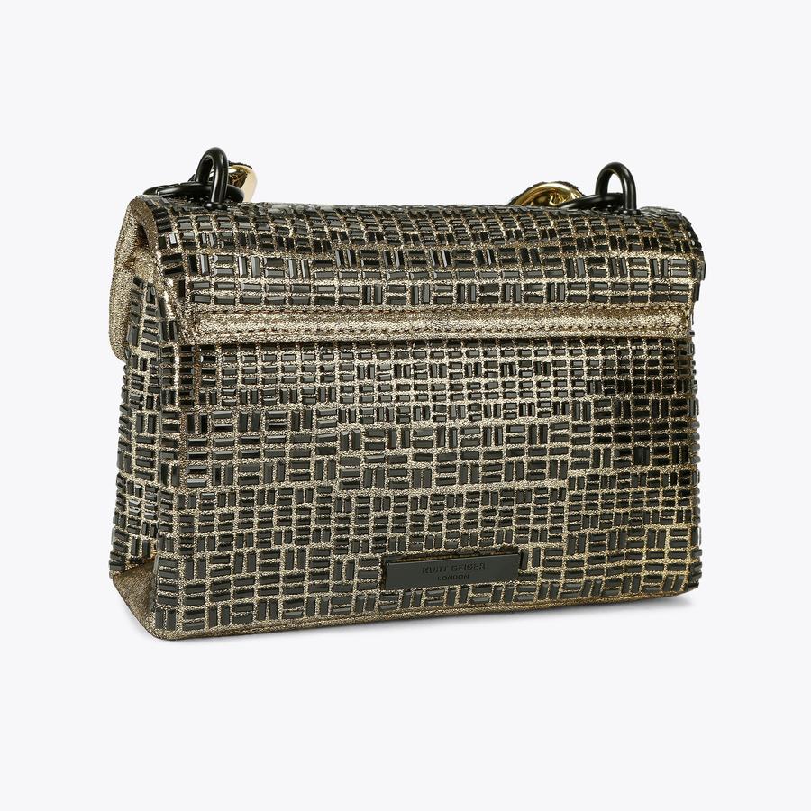 小物 CHAIN MINI BAG MINI KENSINGTON CHAIN Black Crystal Cross Body Bag by KURT GEIGER