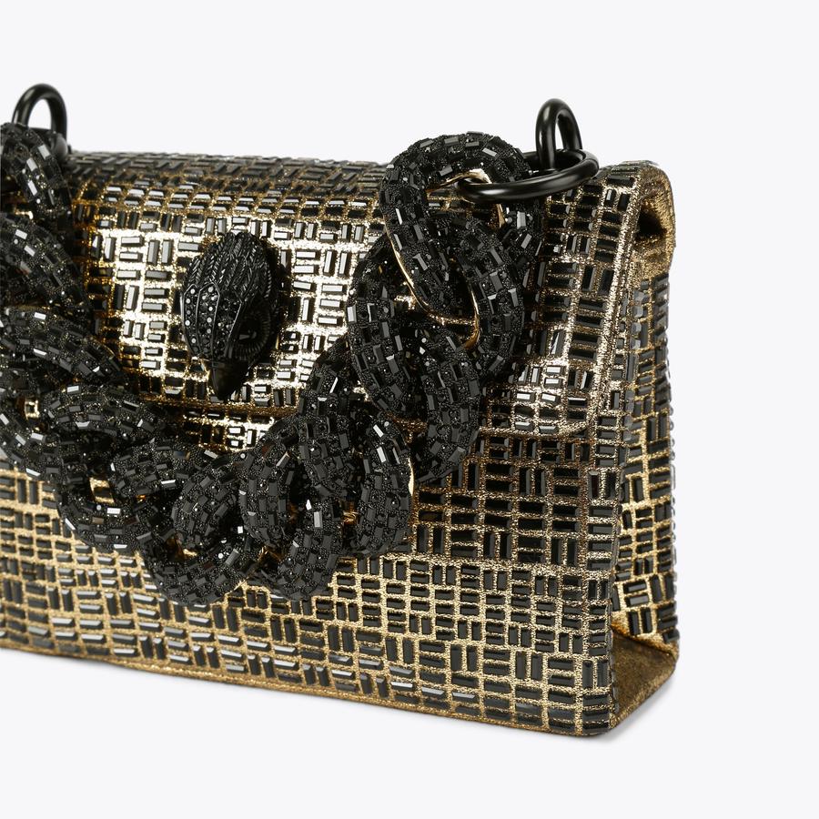 小物 CHAIN MINI BAG MINI KENSINGTON CHAIN Black Crystal Cross Body Bag by KURT GEIGER