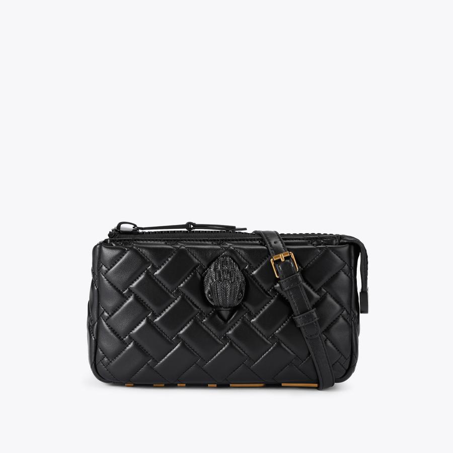 KENSINGTON XBODY KURT Black Leather Cross Body Bag by KURT