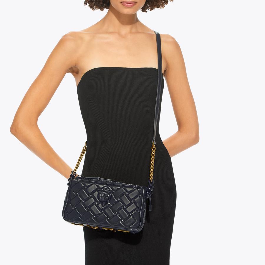 KENSINGTON XBODY KURT Black Leather Cross Body Bag by KURT