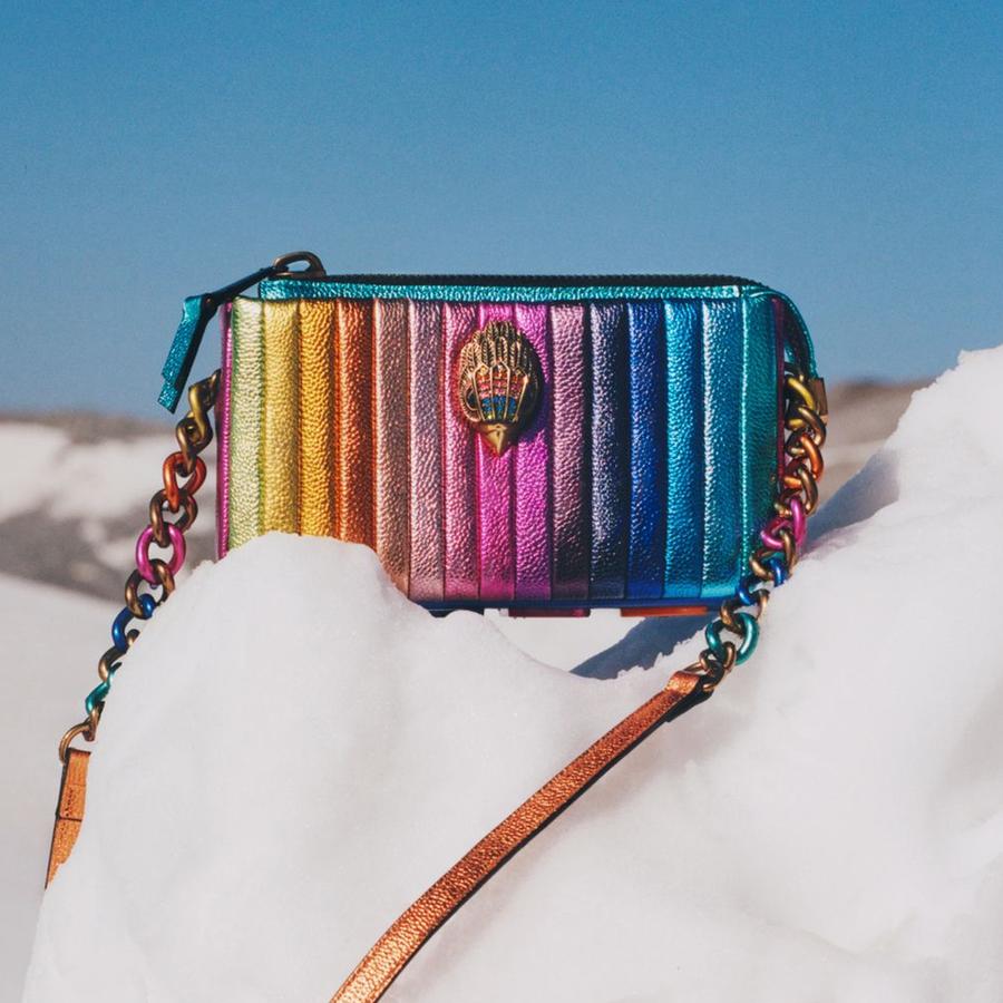 KENSINGTON XBODY KURT Q Rainbow Grained Stripe Cross Body Bag by