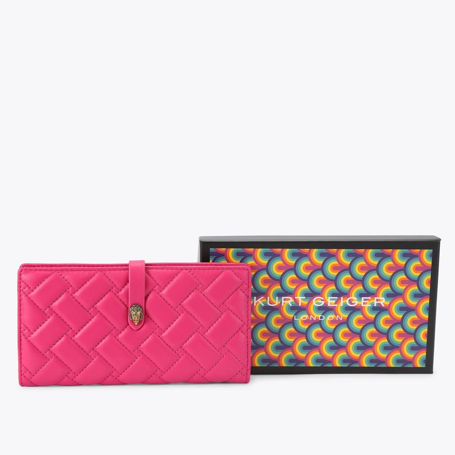 KENSINGTON SOFT WALLET Pink Leather Flap Over Wallet by KURT