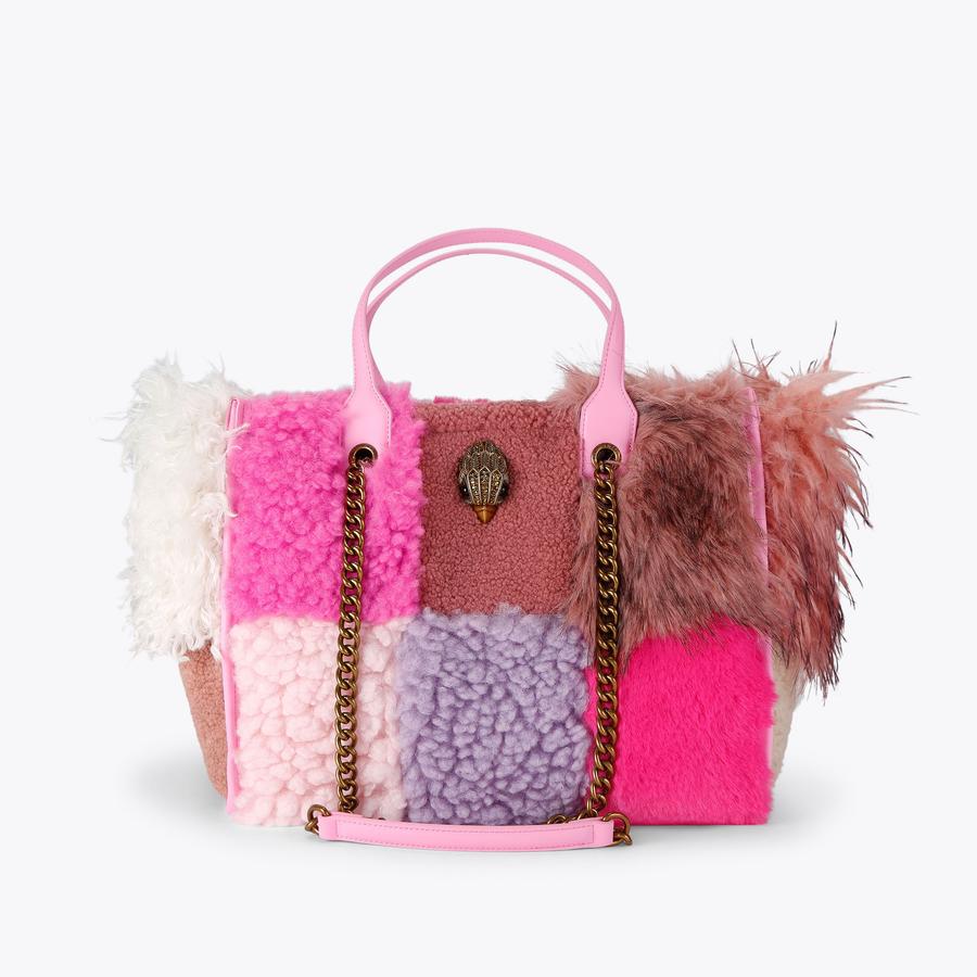 HOXTON SHOPPER Pink Faux Fur Shopper Bag by Kurt Geiger London