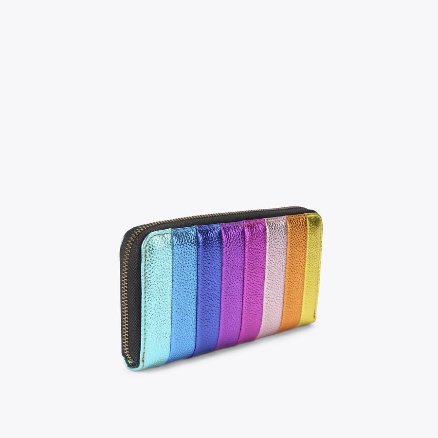 KENSINGTON ZIP AROUND W Q Rainbow Stripe Zip Around Wallet