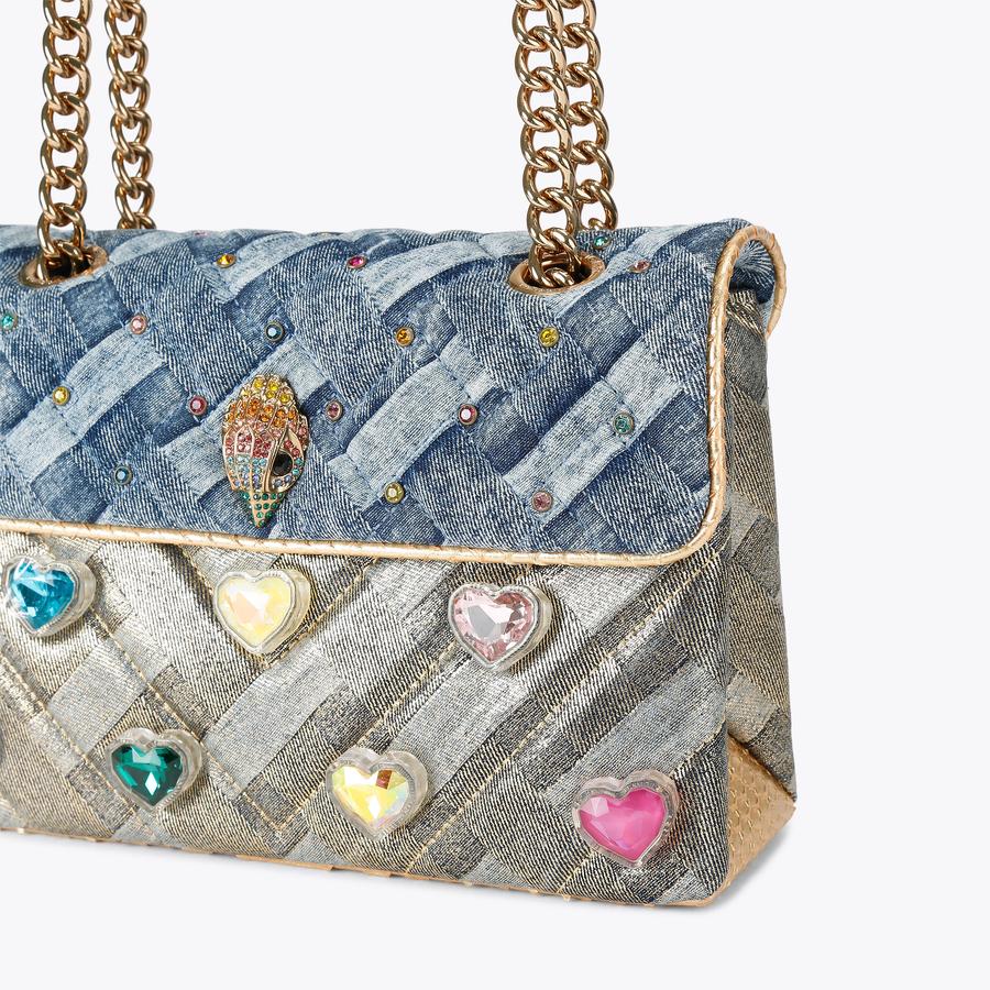 KENSINGTON BAG HEART Denim Fabric Heart Bag by KURT GEIGER LONDON
