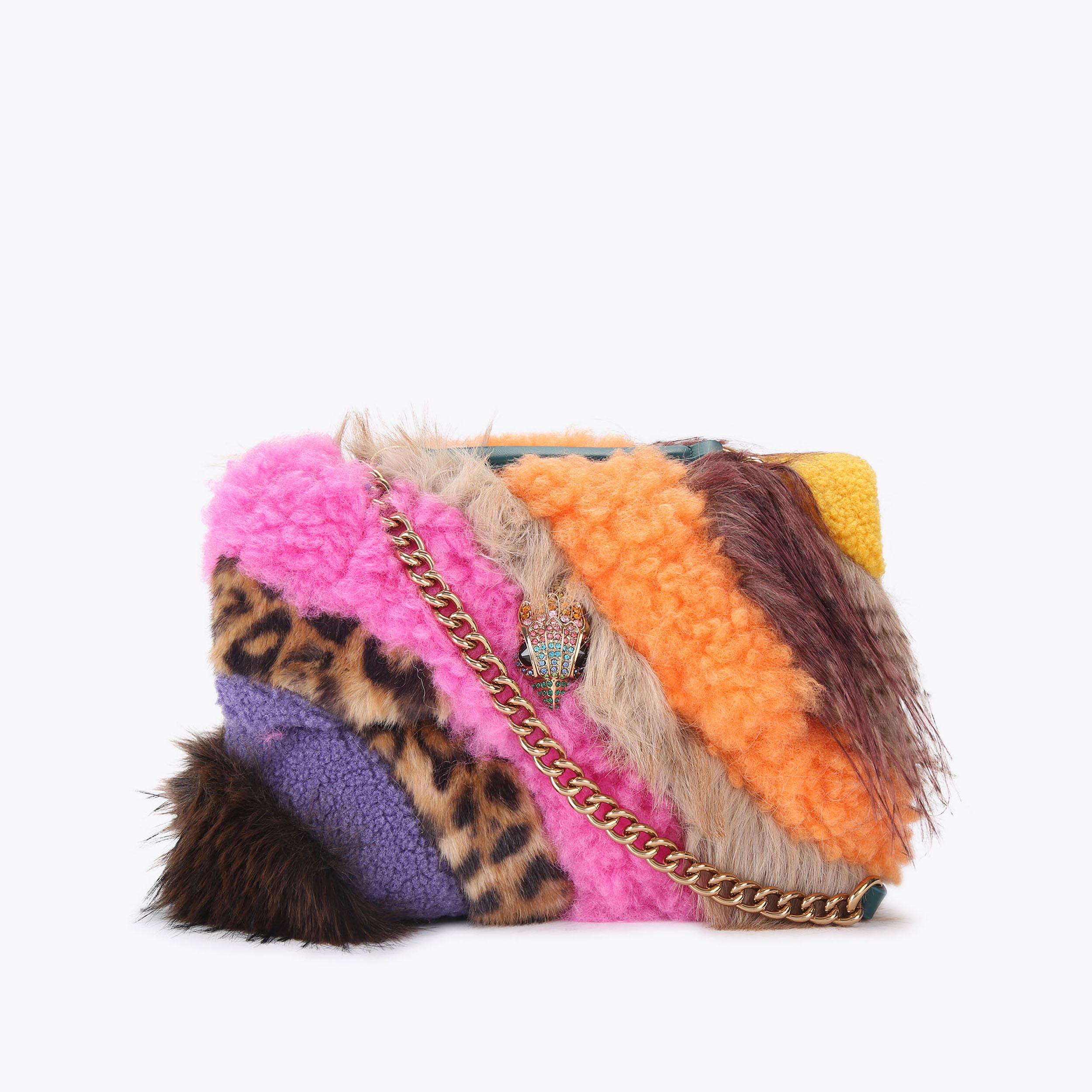 LG KENSINGTON F FUR Rainbow Faux Fur Shoulder Bag by KURT GEIGER