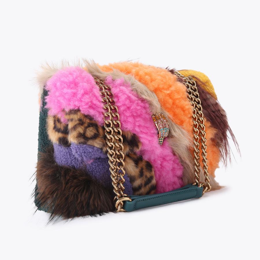 LG KENSINGTON F FUR Rainbow Faux Fur Shoulder Bag by KURT GEIGER