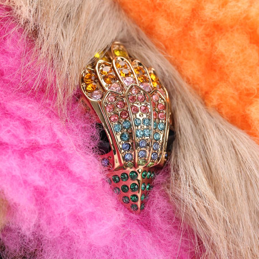 LG KENSINGTON F FUR Rainbow Faux Fur Shoulder Bag by KURT GEIGER