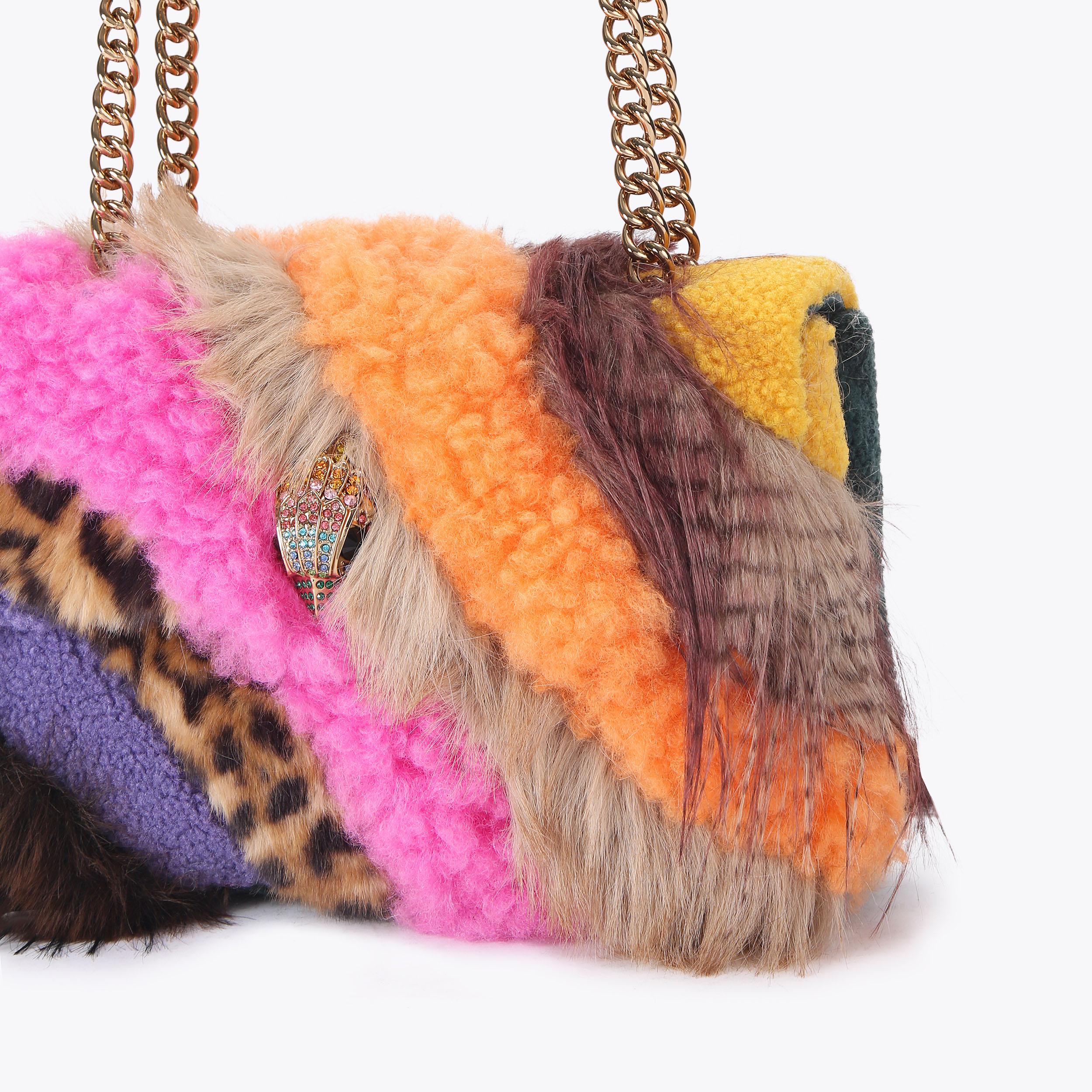 LG KENSINGTON F FUR Rainbow Faux Fur Shoulder Bag by KURT GEIGER