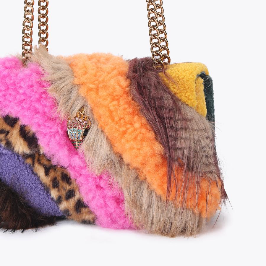LG KENSINGTON F FUR Rainbow Faux Fur Shoulder Bag by KURT GEIGER