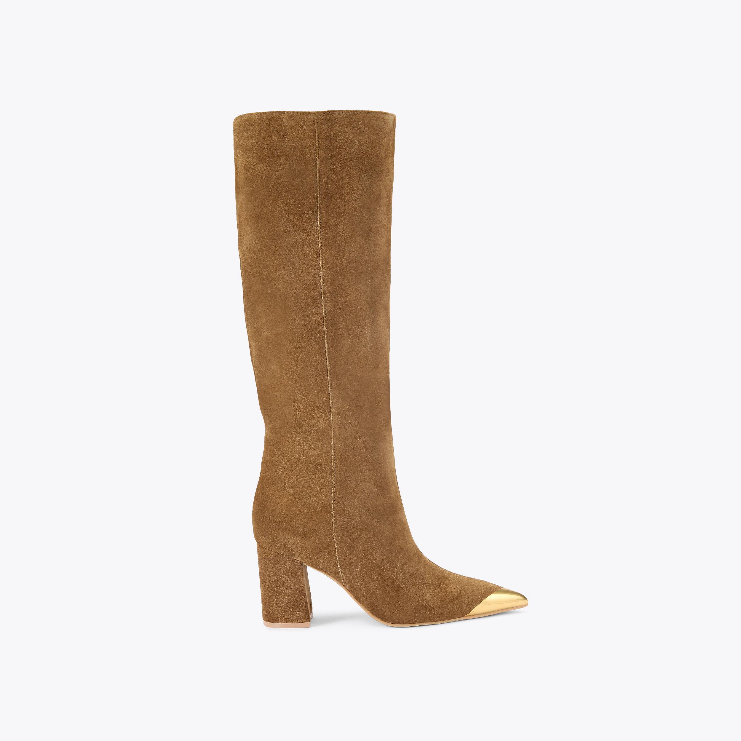 REGENT CAP KNEE BOOT Dark Brown Suede Leather Boot by KURT