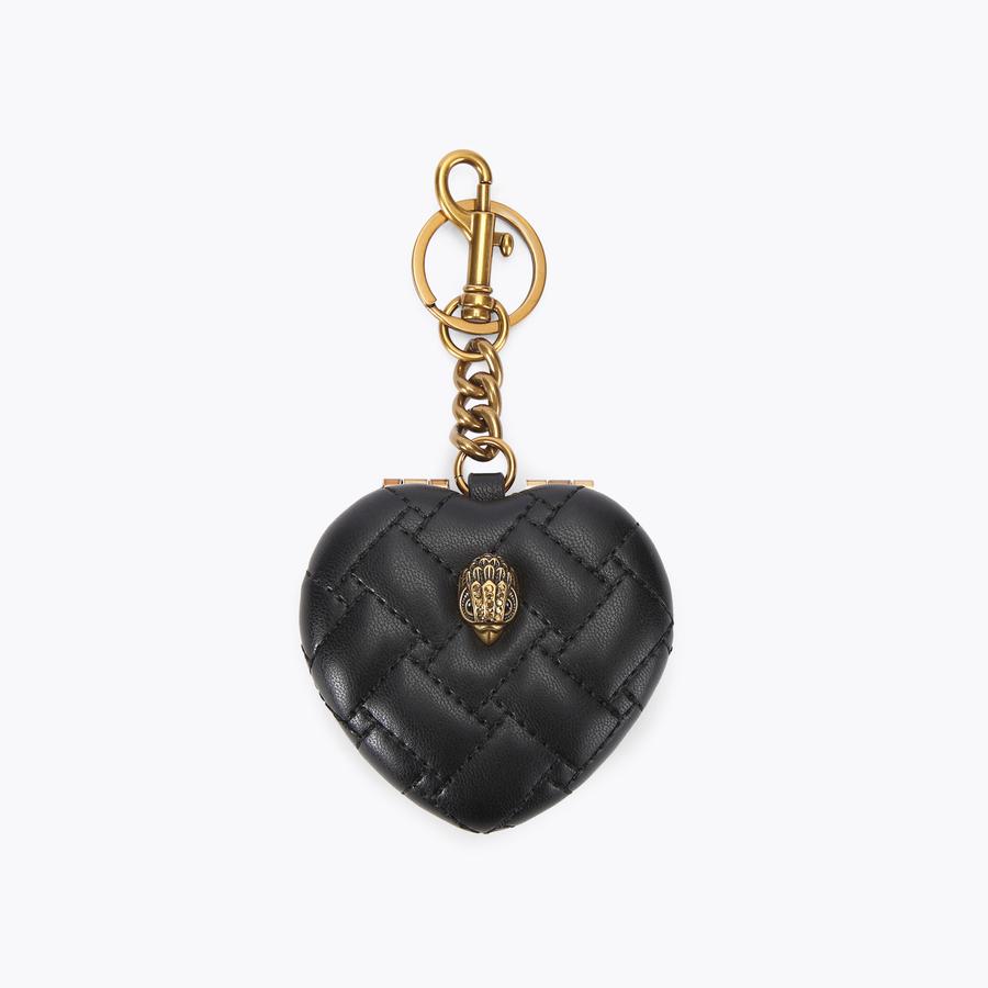 KENSINGTON HEART MIRROR Soft Black Leather Mirror by KURT GEIGER