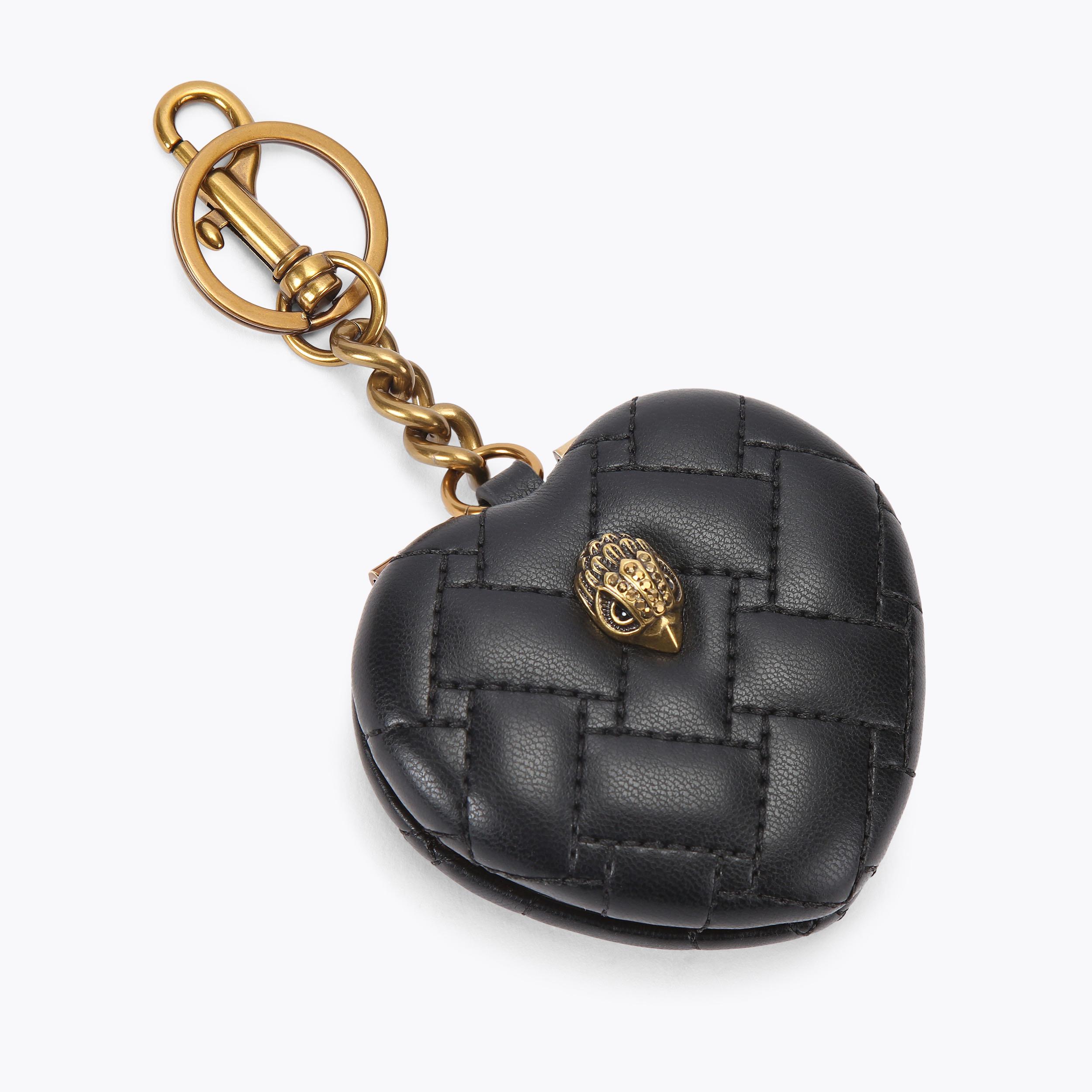 KENSINGTON HEART MIRROR Soft Black Leather Mirror by KURT GEIGER