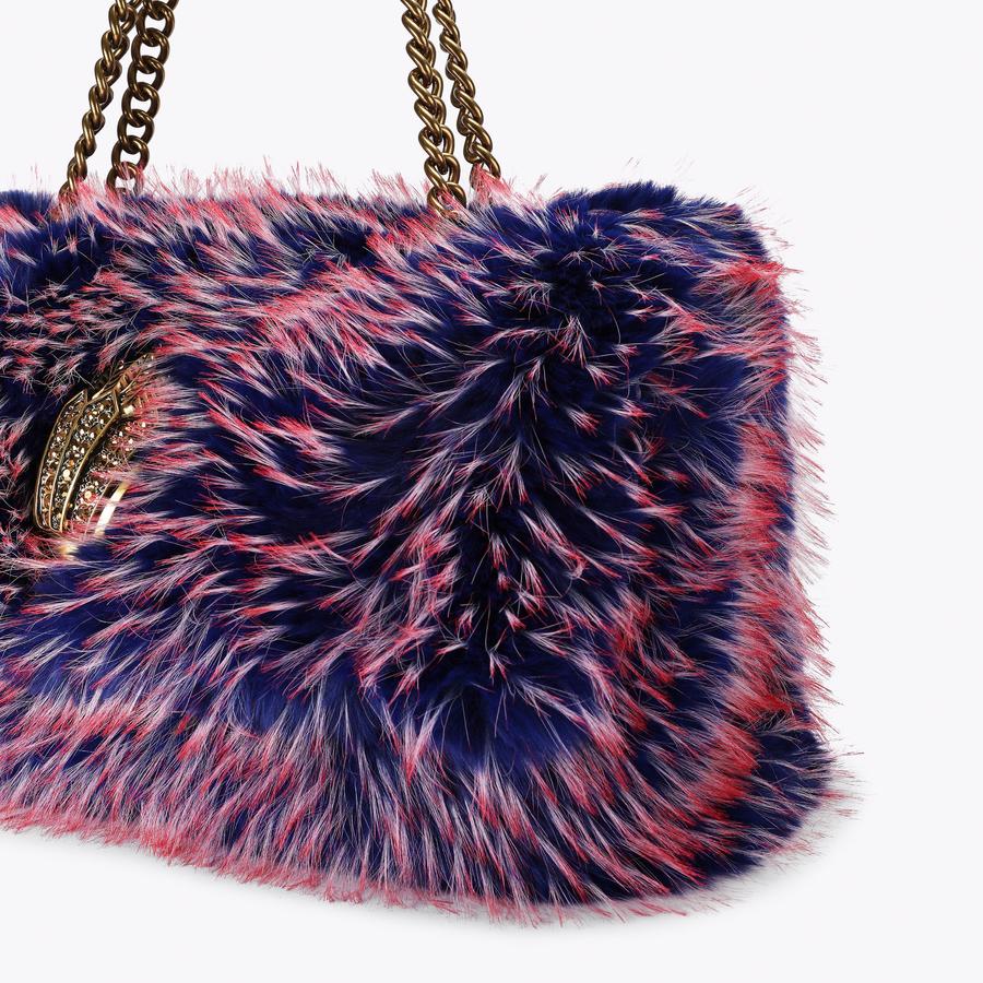 MACRO KENSINGTON F FUR Red Blue Faux Fur Shoulder Bag by Kurt
