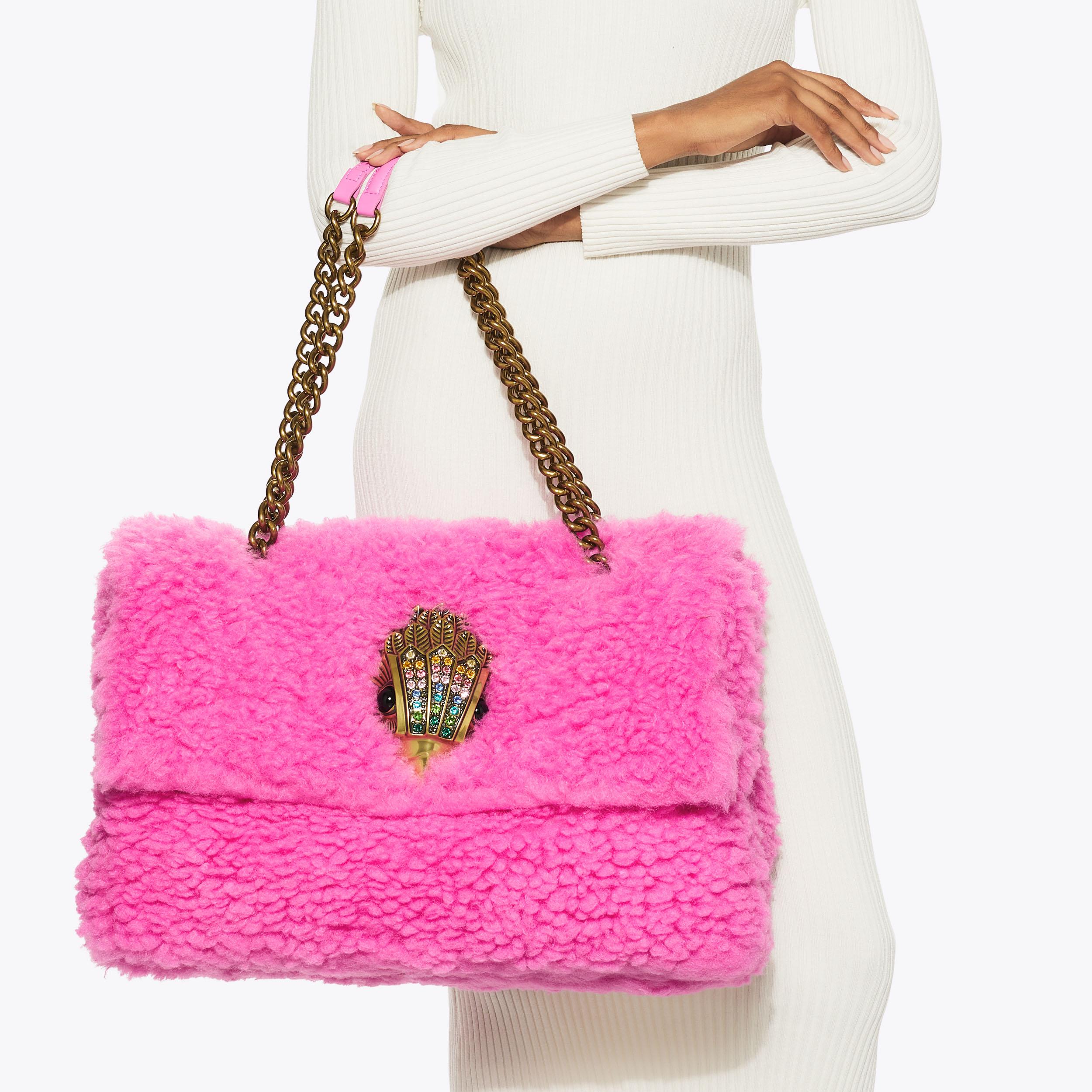 MACRO KENSINGTON F FUR Pink Fluffy Extra Large Bag by KURT GEIGER