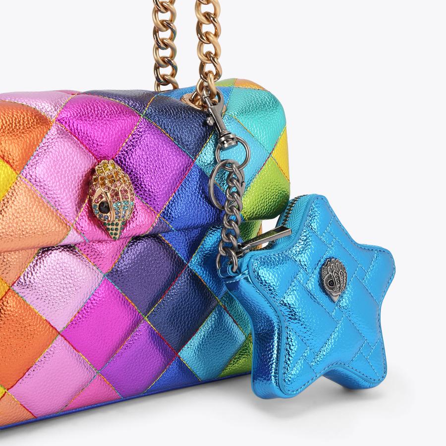 KENSINGTON STAR CHARM Blue Pebble Grain Star Keyring by KURT