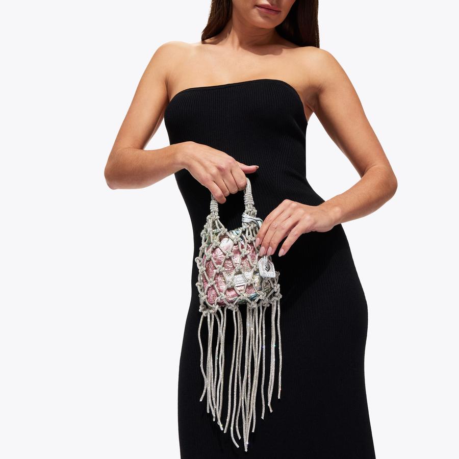 MINI MACRAME CRYSTAL BAG Crystal Macrame Cross Body Bag by KURT