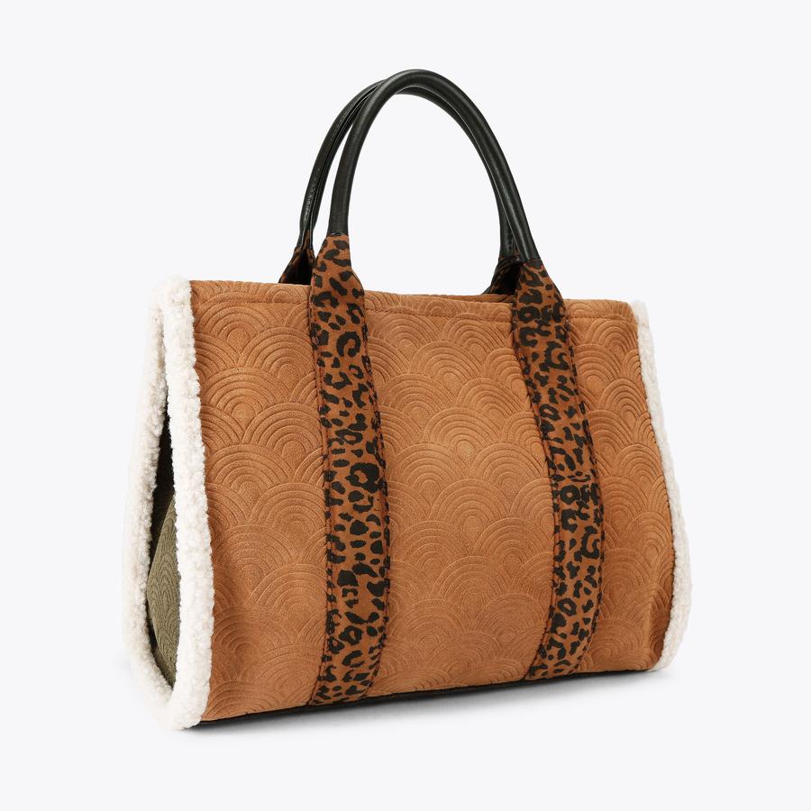 SOUTHBANK TOTE Brown Suede Tote Bag by KURT GEIGER LONDON