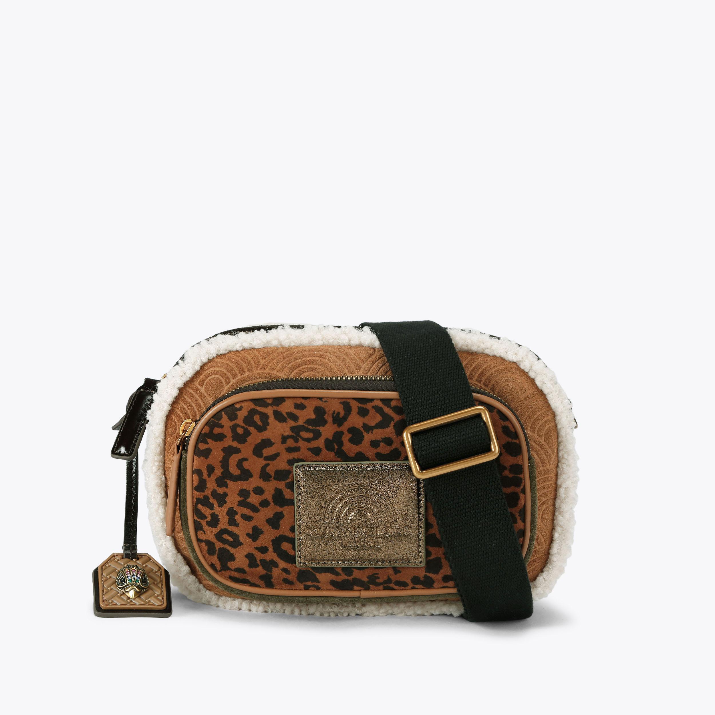 SOUTHBANK CAMERA POCKET Soft Brown Leopard Suede Camera Purse by
