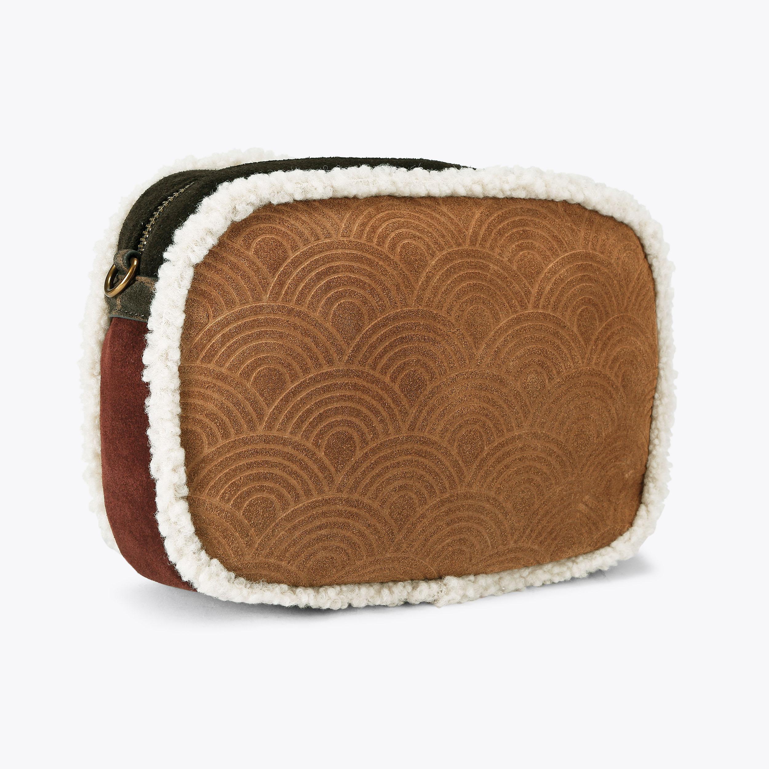 SOUTHBANK CAMERA POCKET Soft Brown Leopard Suede Camera Purse by