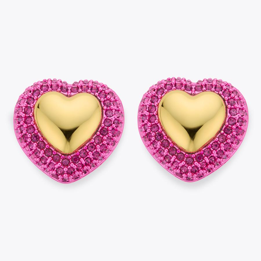 Pave Heart Stud Earrings
