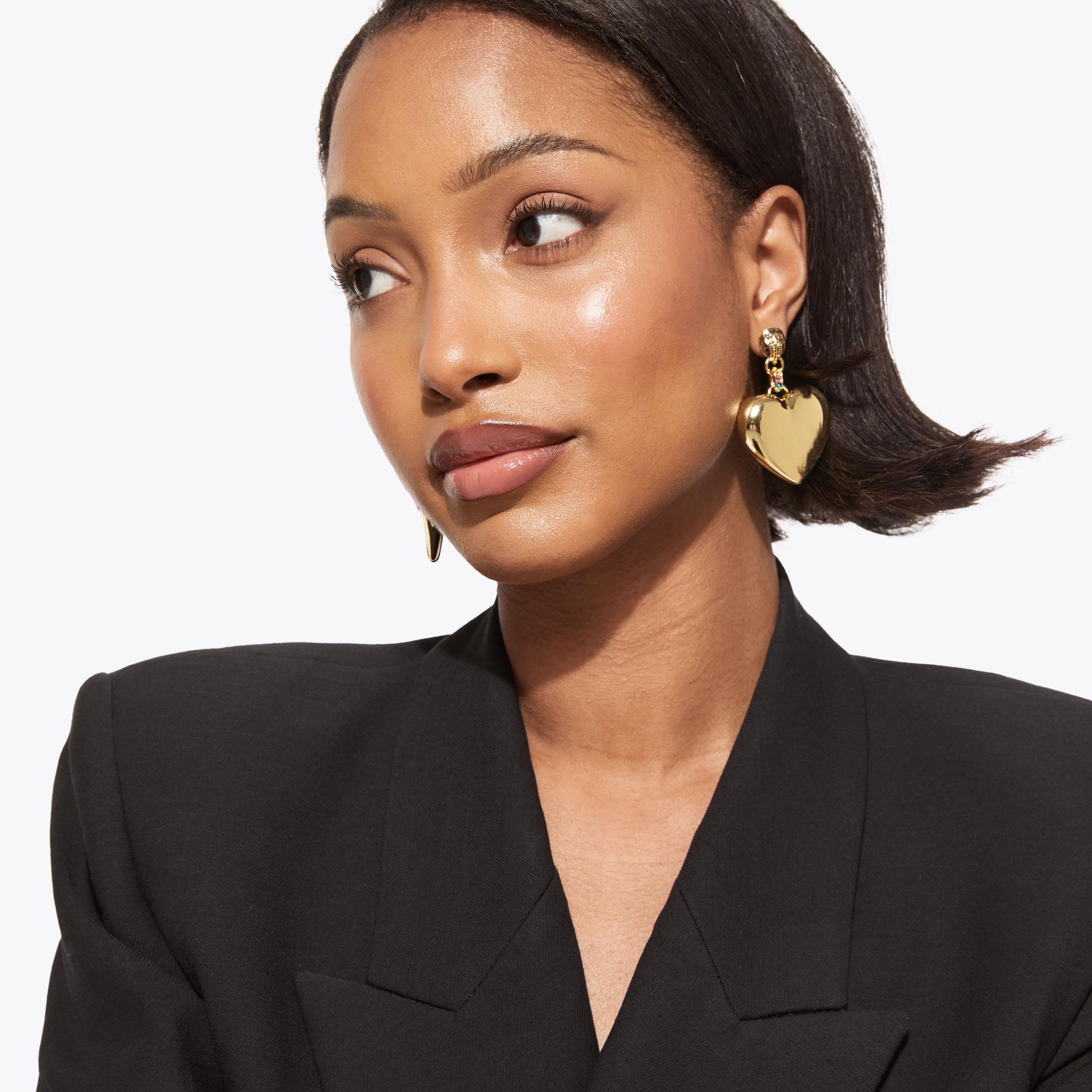 XL HEART EARRINGS Brass Stud Earrings by KURT GEIGER LONDON