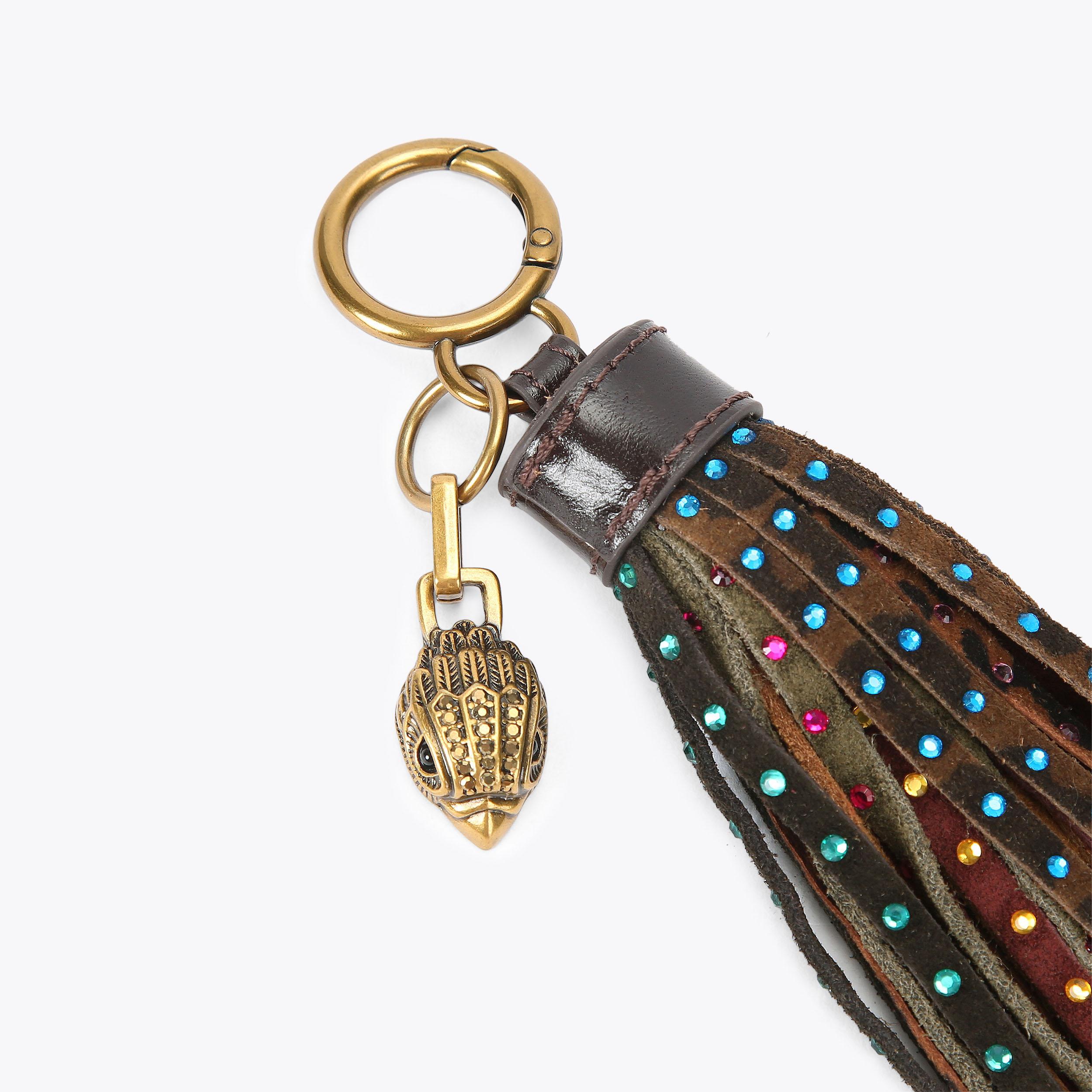 TASSEL CRYSTALS CHARM Suede Tassel Keyring Charm by KURT GEIGER LONDON