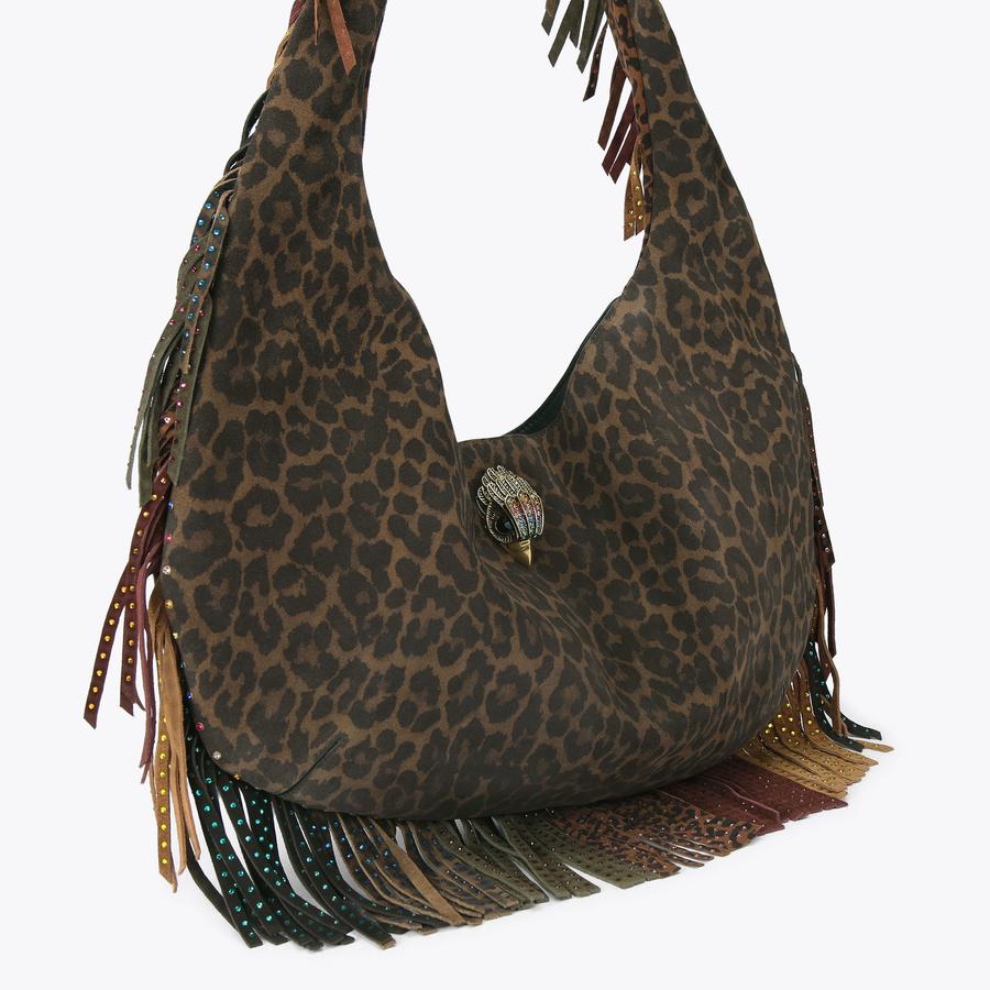SHOREDITCH LG HOBO FRINGE Fringe Suede Shoulder Bag by KURT GEIGER