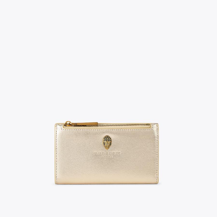 SHOREDITCH BIFOLD WALLET Metallic Gold Zipped Pocket by Kurt