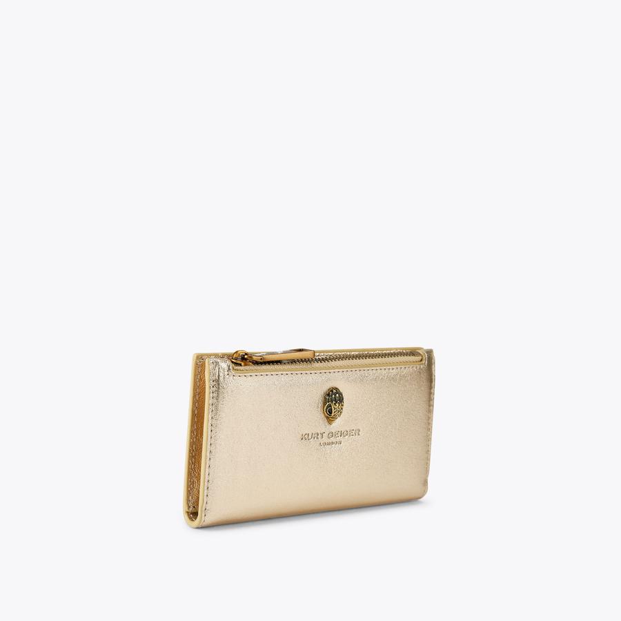 SHOREDITCH BIFOLD WALLET Metallic Gold Zipped Pocket by Kurt