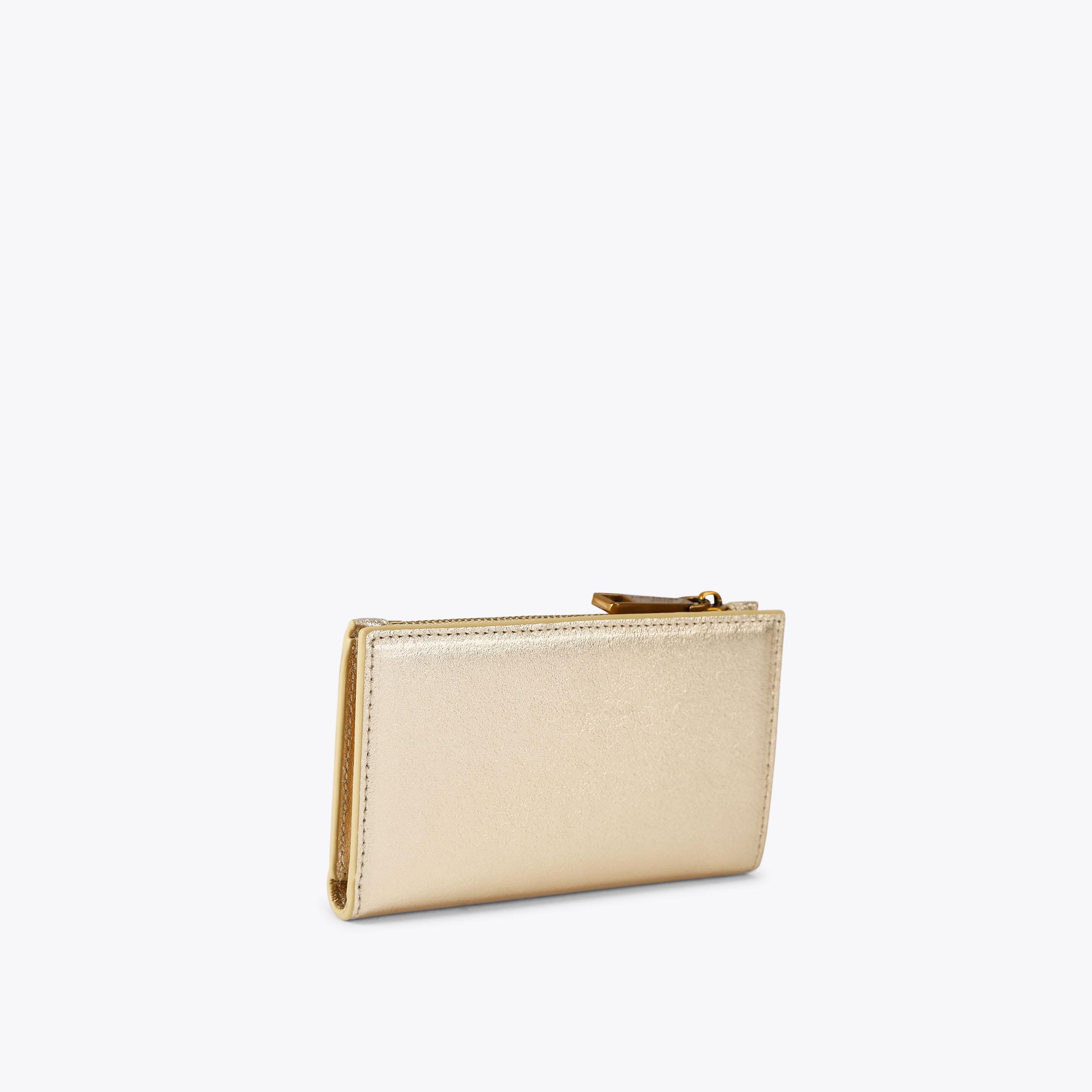 SHOREDITCH BIFOLD WALLET Metallic Gold Zipped Pocket by Kurt